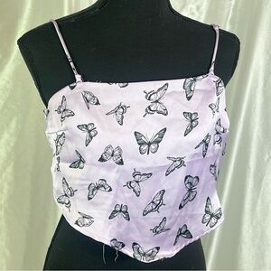 2/$15 Garage Y2K Butterfly Print Purple Bandeau Cami Top – Size Small